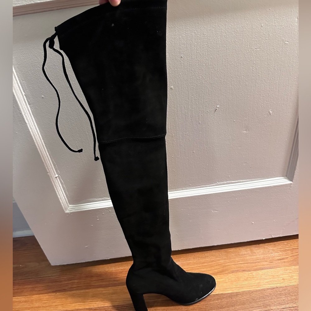 Stuart Weitzman Black Suede Hiline Boots